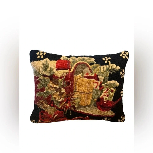 Holiday Christmas Cardinal Mailbox Hook Wool Pillow - Picture 1 of 6